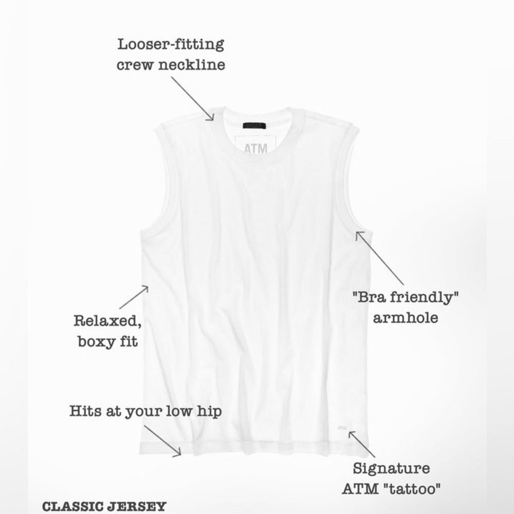 ATM Classic Jersey Sleeveless Boy Tee in Blue - Picture 10 of 11